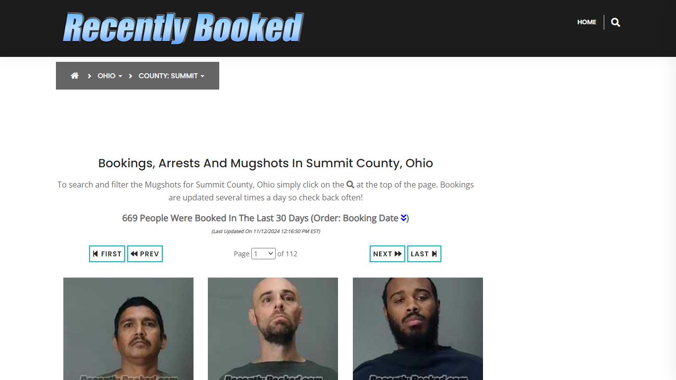 Bookings, Arrests and Mugshots in Summit County, Ohio - Recently Booked