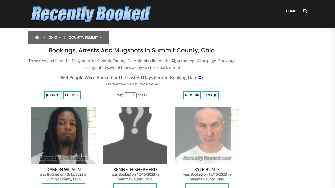Recent bookings, Arrests, Mugshots in Summit County, Ohio - Recently Booked